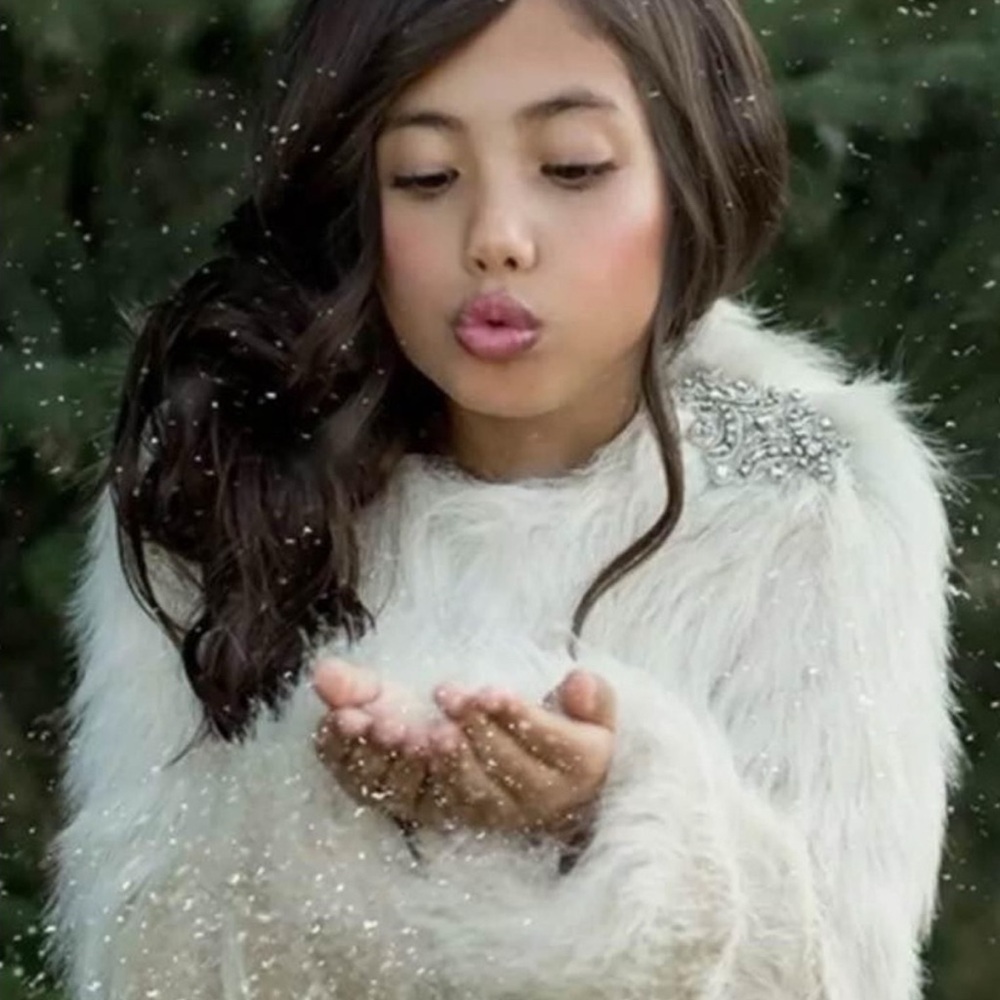 Joyfolie Faux Fur Jacket with Embellished Shoulders - Picture 10 of 12